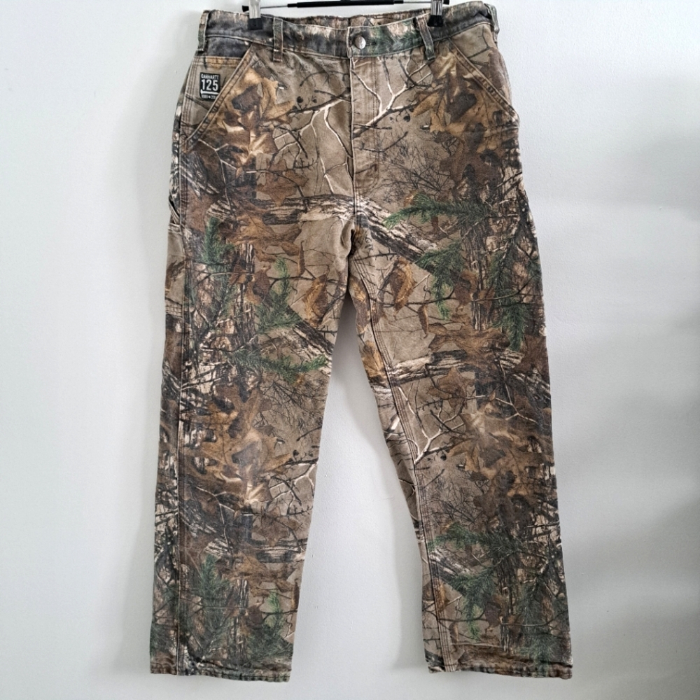 Carhartt Realtree Camo Pants B235 977 36x30 USA Made Camouflage Carpenter Men's